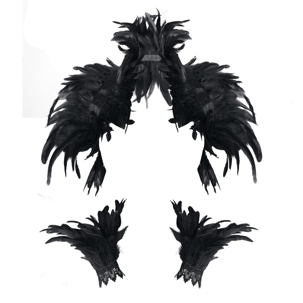 4134 Women's Feathers Shawl Scarf Fashion Punk Gothic Halloween Carnival